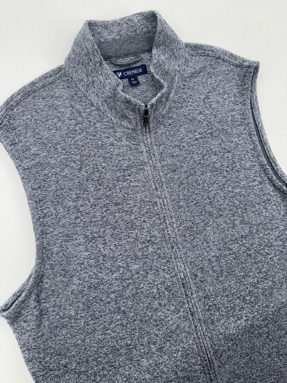Daniel Cremieux Sweater Vest Mens XL Gray Full Zip Soft Feel Pockets Casual